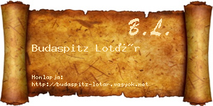 Budaspitz Lotár névjegykártya